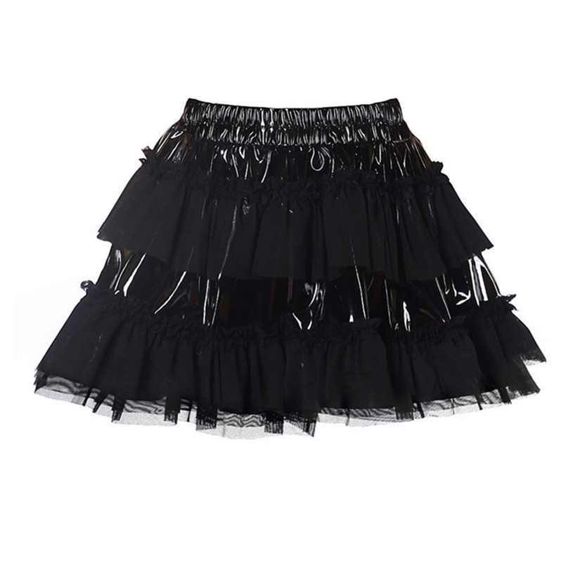Vocole Women' Gothic Black PVC Leather Mesh Patchwork Ruffle Mini Skirt DS Clubwear 210629
Vocole Women' Gothic Black PVC Leather Mesh Patchwork Ruffle Mini Skirt DS Clubwear 210629