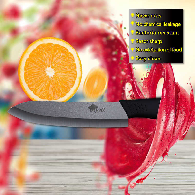 Kitchen Knives cook set Ceramic Knives Cook set 3 4 5 6 inch Zirconia Ceramic Black Blade Cooking Paring Fruit Chef Knives4540243