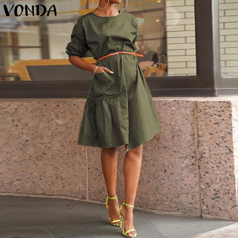 2021vonda vintage knee-length dress 2021 summer casual solid color bohemian vestidos office ladies women half sundress plus size 6xl, Black;gray
2021vonda vintage knee-length dress 2021 summer casual solid color bohemian vestidos office ladies women half sundress plus size 6xl, Black;gray