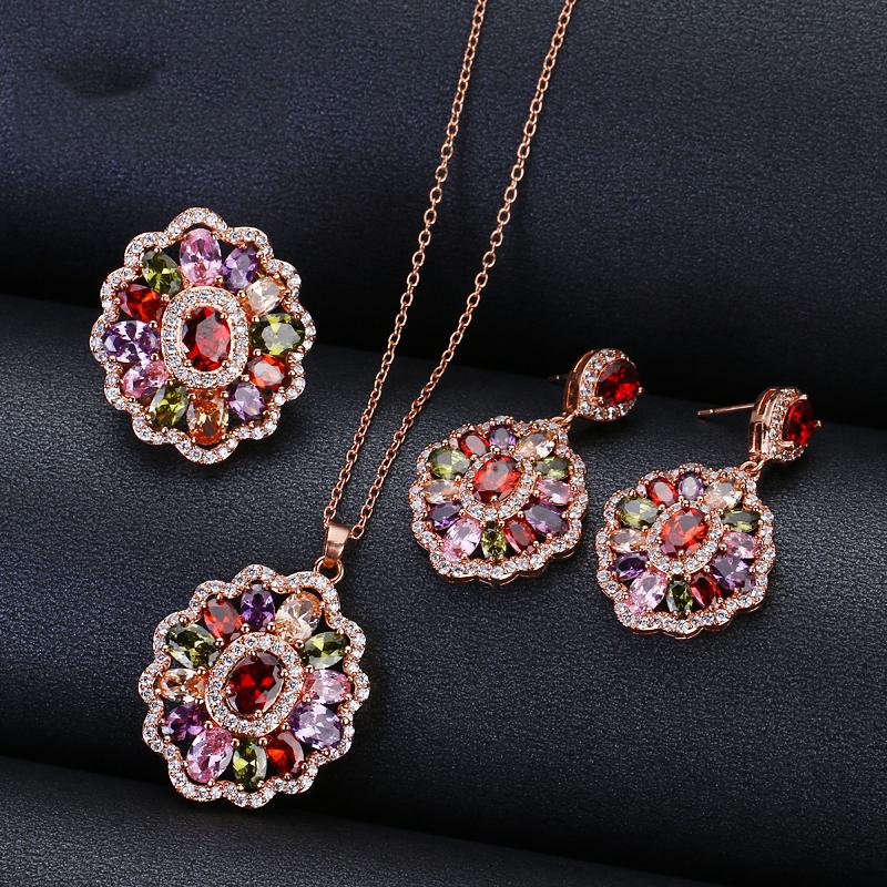 Earrings & Necklace GMGYQ Luxury Elegance Charm Multicolor Cubic Zircon 2 Colors Jewelry Sets For Women Fashion Wedding, Silver
Earrings & Necklace GMGYQ Luxury Elegance Charm Multicolor Cubic Zircon 2 Colors Jewelry Sets For Women Fashion Wedding, Silver