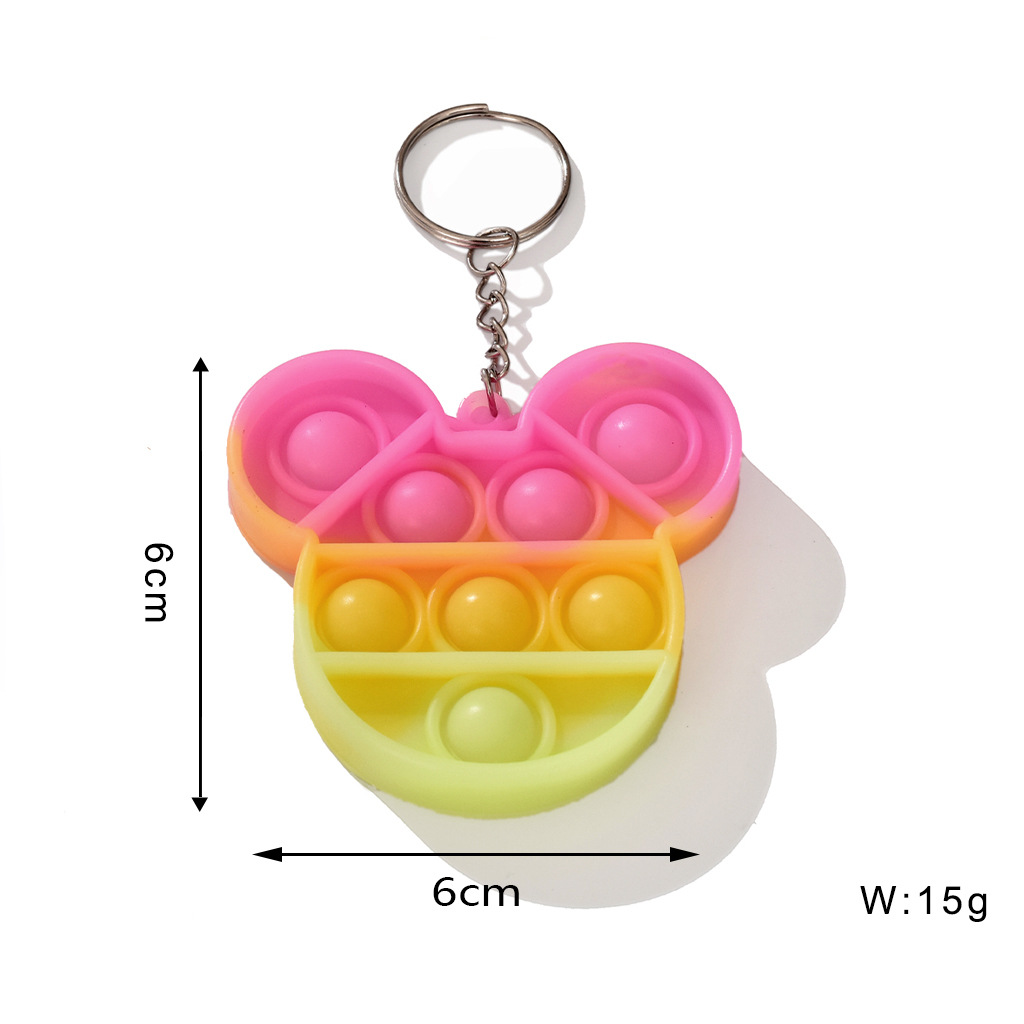 Pop Its Fidget Toys Simple Dimple Push Bubble Sensory Toy Key Rings New Colorful Squishy Anti Stress Children Adult Xmas Gifts Educational Decompressi
