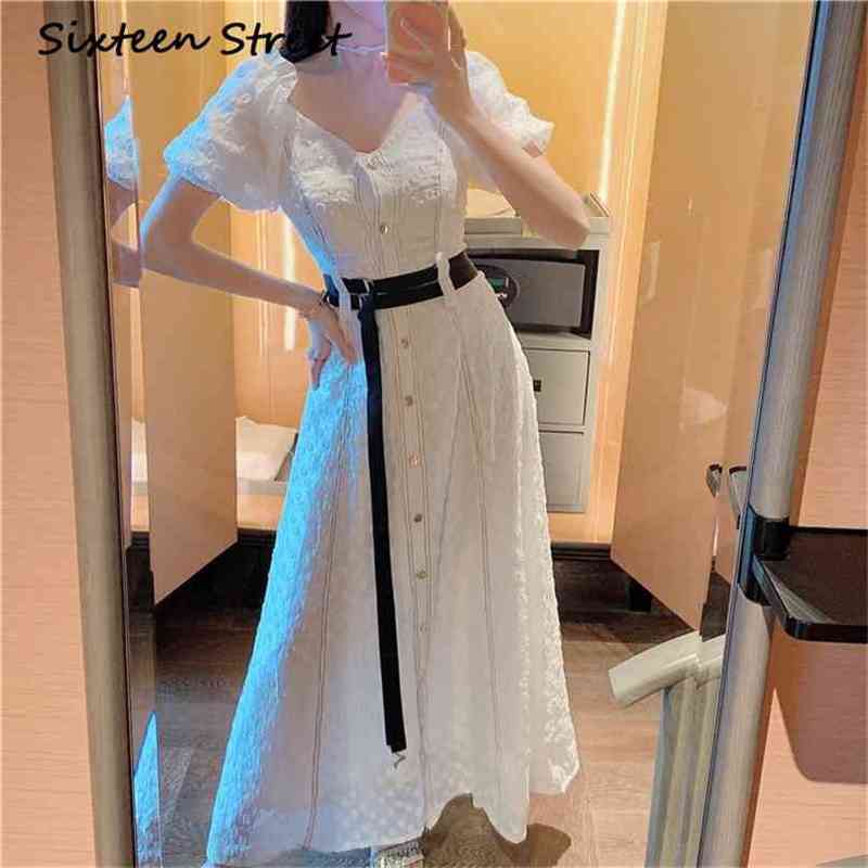 Summer V-neck White Dress Woman Single-breasted Button Casual Party Female Street Wear Short Puff Sleeve Vestido 210603, Blue
Summer V-neck White Dress Woman Single-breasted Button Casual Party Female Street Wear Short Puff Sleeve Vestido 210603, Blue