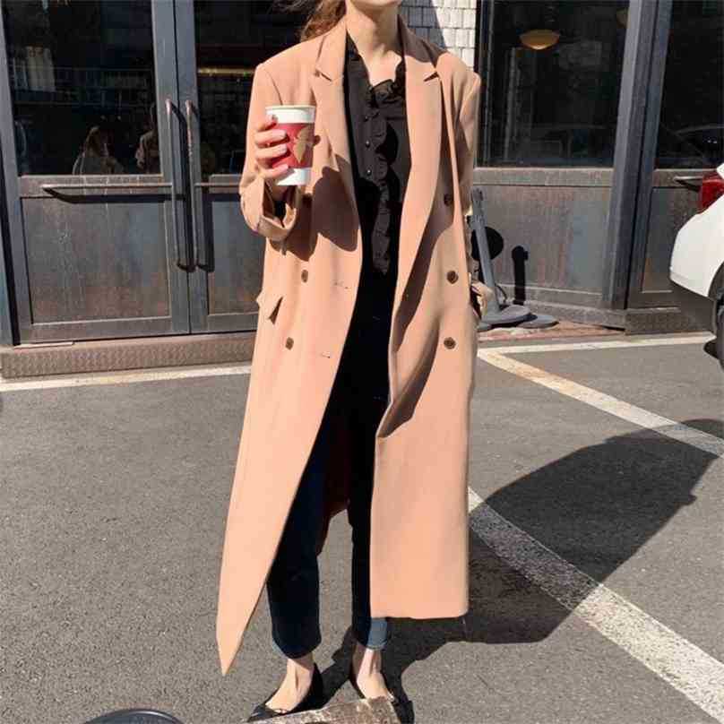 Autumn Winter Wool Coat Women Turn Down Collar Double Breasted Long Ladies Elegant Korean Style Fashion Outwear 210525, Khaki
Autumn Winter Wool Coat Women Turn Down Collar Double Breasted Long Ladies Elegant Korean Style Fashion Outwear 210525, Khaki