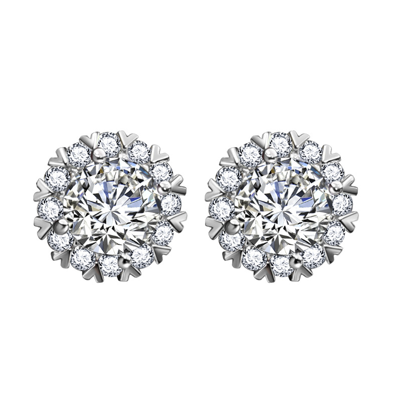 Round cut 0.5ct lab Diamond Stud Earring 925 sterling silver Jewelry Engagement Wedding Earrings for Women Bridal Party Gift