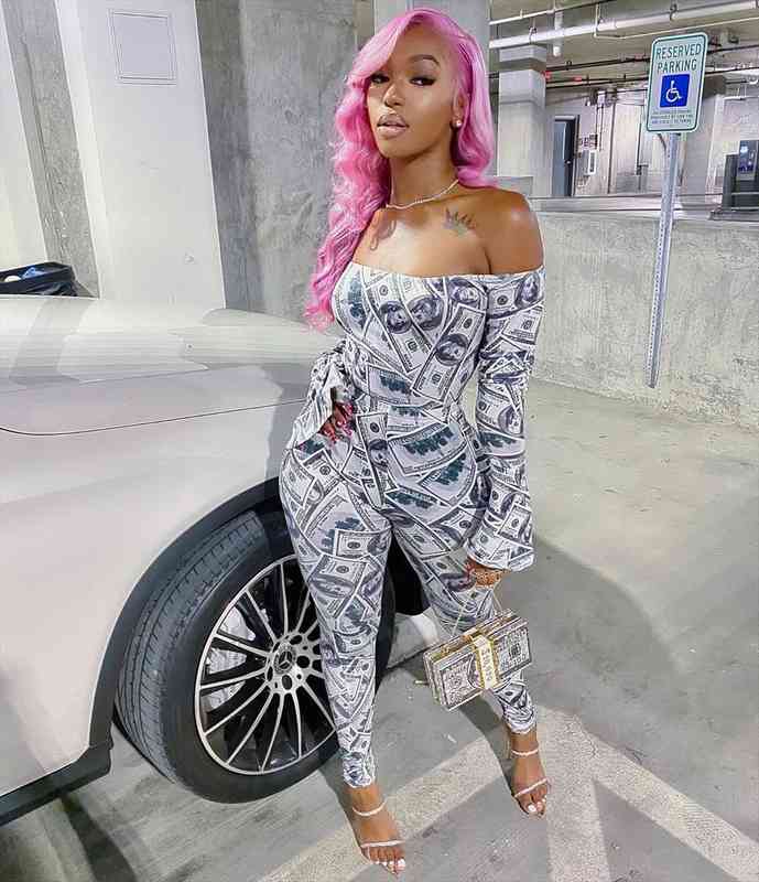 style sets dollar money printing womenpant off-shoulder jumpsuit tight elastic home gym jogger pants autumn, White
style sets dollar money printing womenpant off-shoulder jumpsuit tight elastic home gym jogger pants autumn, White