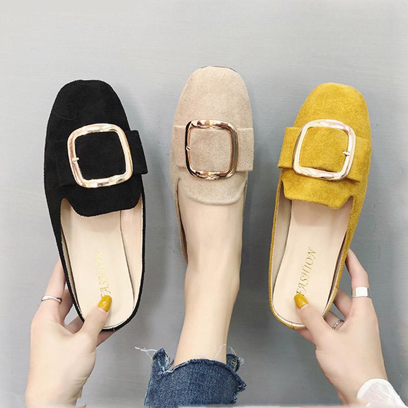 Slippers Women Shoes Summer Suede Fashion Bright Buckle Mule Flat Mules Sandals, Black
Slippers Women Shoes Summer Suede Fashion Bright Buckle Mule Flat Mules Sandals, Black