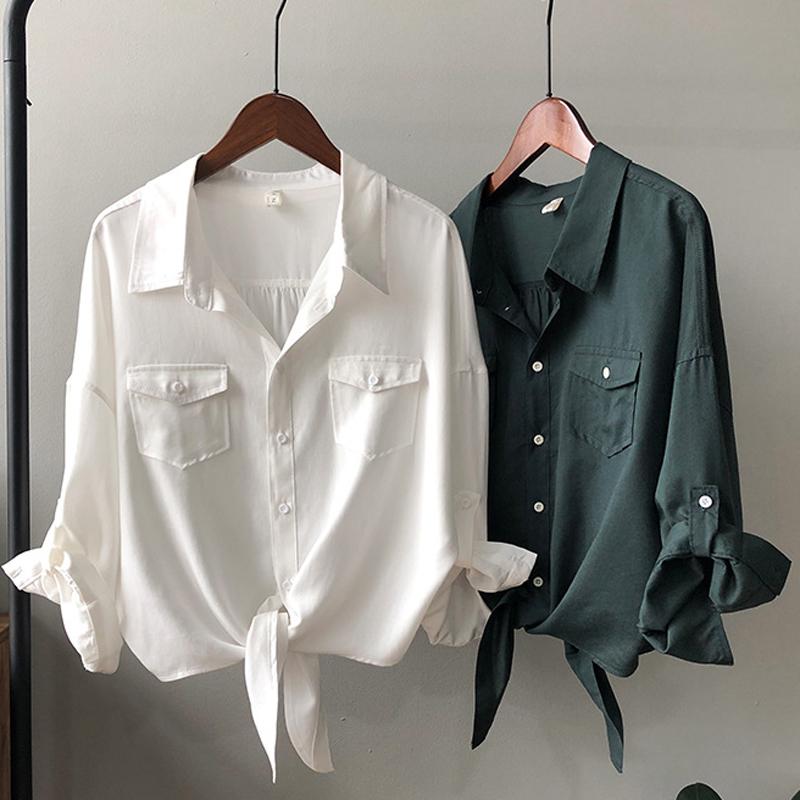 Women's Blouses & Shirts Thin Cotton Linen Women Summer 2021 Turn-Down Collar Pocker Long-Sleeved Casual Female Outwear Tops, White
Women's Blouses & Shirts Thin Cotton Linen Women Summer 2021 Turn-Down Collar Pocker Long-Sleeved Casual Female Outwear Tops, White