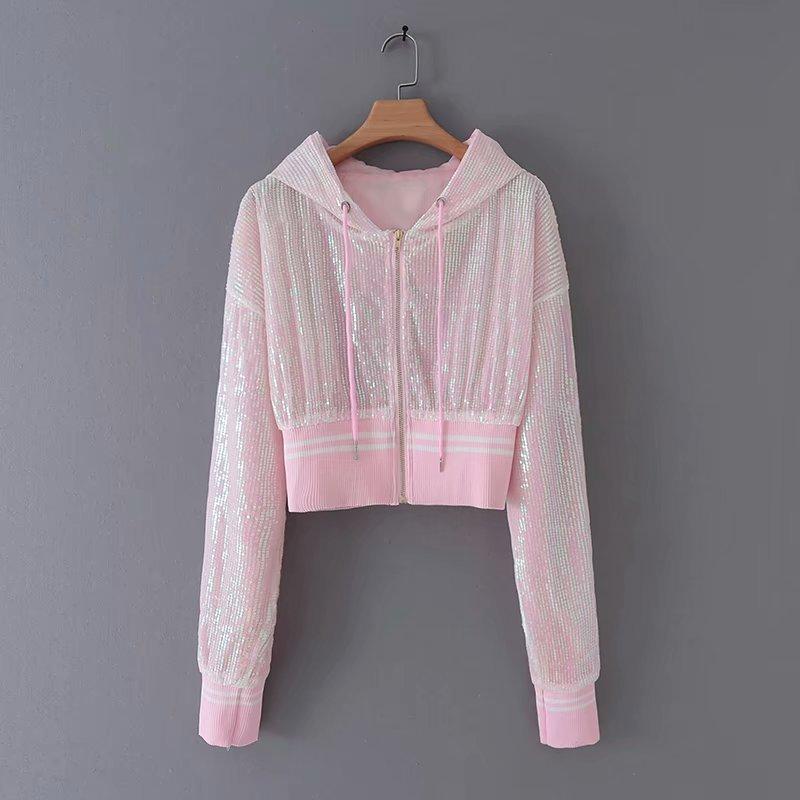 Women's Jackets Fashion Women YD60-8903 European And American Sequins With Caps, Black
Women's Jackets Fashion Women YD60-8903 European And American Sequins With Caps, Black