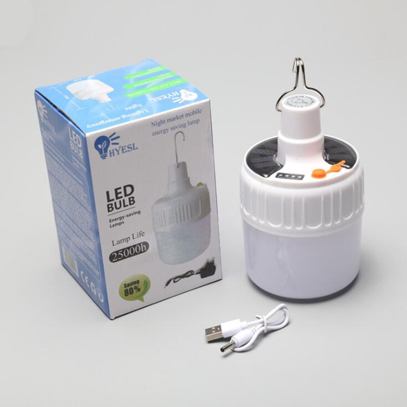 Outdoor Bulb USB Rechargeable LED Emergency Lights Portable Tent Lamp Battery Lantern BBQ Camping light for Patio/Porch/Garden