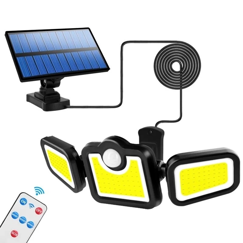 Solar Lights Outdoor 171COB 108/122/138LEDs Motion Sensor 3 Head Remote Control Wall Light 270 Wide Angle Flood for Garden - Type A
Solar Lights Outdoor 171COB 108/122/138LEDs Motion Sensor 3 Head Remote Control Wall Light 270 Wide Angle Flood for Garden - Type A