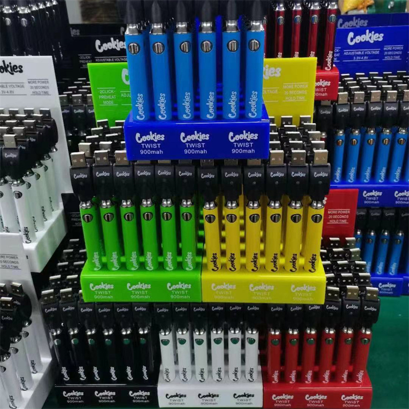 Cookies Backwoods Twist Battery Pen Display of 30PCS Bottom 3.3V~4.8V 900mAh with USB Charger for 510 Tanks Vape Carts
Cookies Backwoods Twist Battery Pen Display of 30PCS Bottom 3.3V~4.8V 900mAh with USB Charger for 510 Tanks Vape Carts