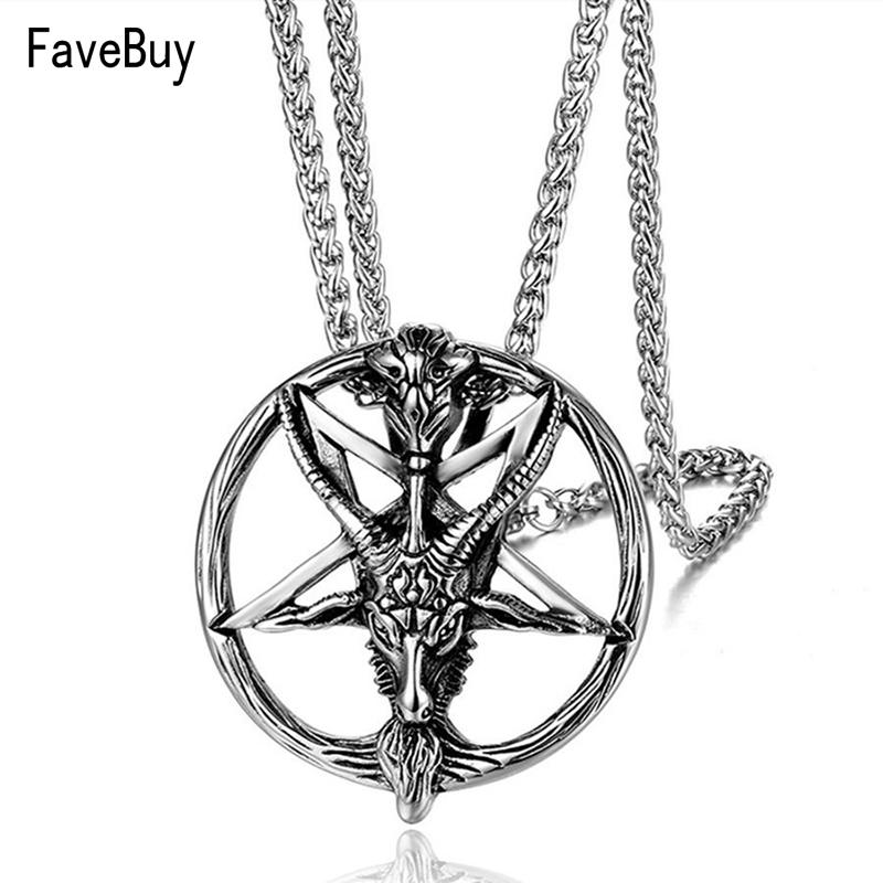 Pendant Necklaces Satanic Necklace Jewelry Goat Head Stainless Steel Satan Silver Color Vintage Heavy For Men Gift High Quality
Pendant Necklaces Satanic Necklace Jewelry Goat Head Stainless Steel Satan Silver Color Vintage Heavy For Men Gift High Quality