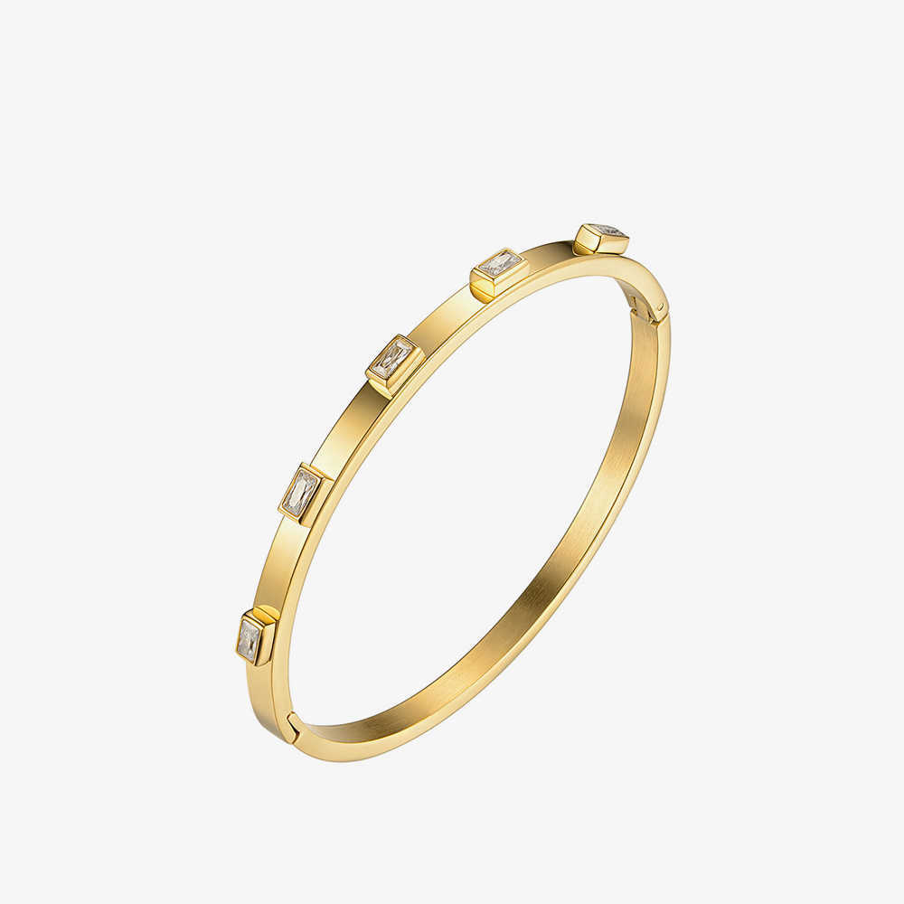 Enfashion Zirconia Crystal Cuff Bracelet Manchette Gold Color Stainless Steel Bangle Bracelet for Women Bracelets Bangles 172002 Q0720
Enfashion Zirconia Crystal Cuff Bracelet Manchette Gold Color Stainless Steel Bangle Bracelet for Women Bracelets Bangles 172002 Q0720