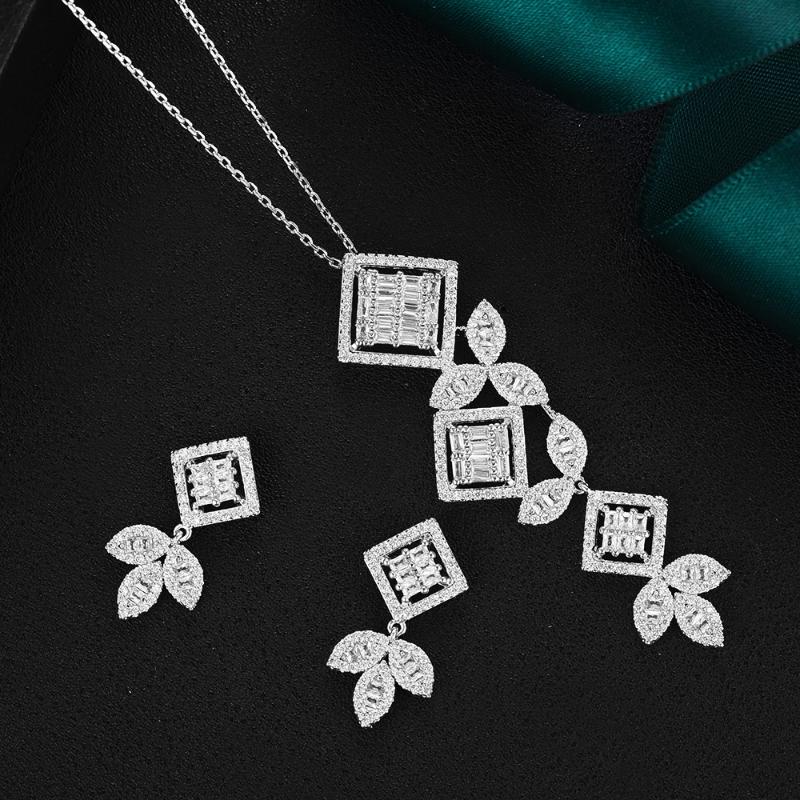 Earrings & Necklace Missvikki Luxury Geometric Pendant Angel 2PCS Jewelry Women Wedding Naija Bridal Cubic Zirconia Set, As pic
Earrings & Necklace Missvikki Luxury Geometric Pendant Angel 2PCS Jewelry Women Wedding Naija Bridal Cubic Zirconia Set, As pic