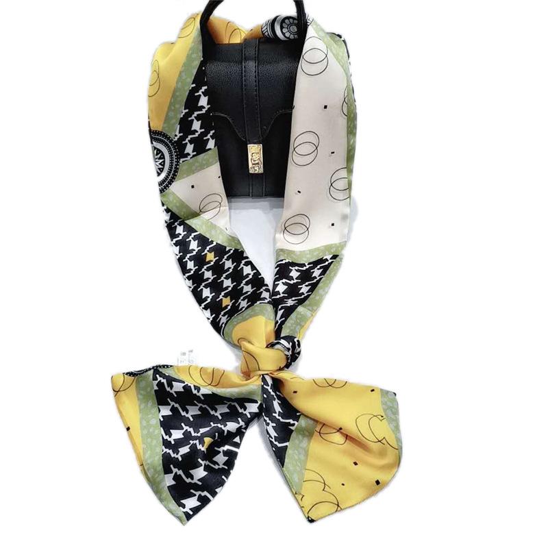 Natural Pure Silk Neck Scarf Twill Two Layers Lengthen Neckerchief HandBag Strip Tie Fashion Skinny Long Scarves