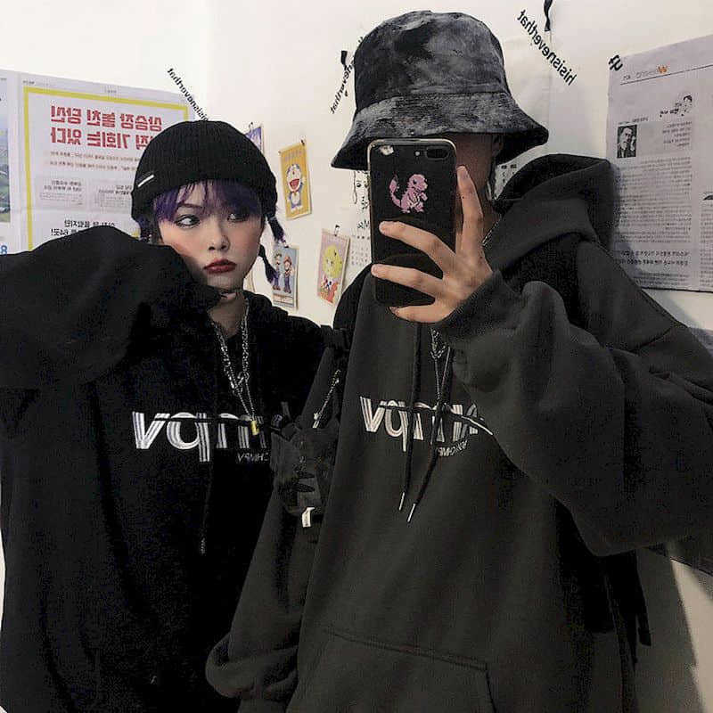 Sweatshirt male students autumn and winter Korean letters version loose plus velvet thick coat jacket 210526