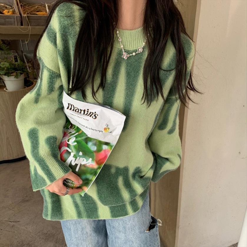 green print knitted women womens sweaters vintage striped oversized pullovers streetwear loose long sueter, White;black
green print knitted women womens sweaters vintage striped oversized pullovers streetwear loose long sueter, White;black