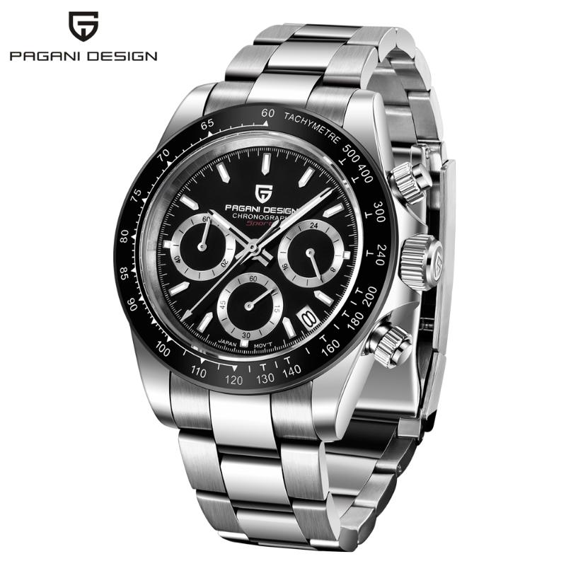 Chronograph Luxury Men's Quartz Wrist Watches 100M Waterproof Watch Men VK63 Movement Relogio Masculino Wristwatches, Slivery;brown
Chronograph Luxury Men's Quartz Wrist Watches 100M Waterproof Watch Men VK63 Movement Relogio Masculino Wristwatches, Slivery;brown