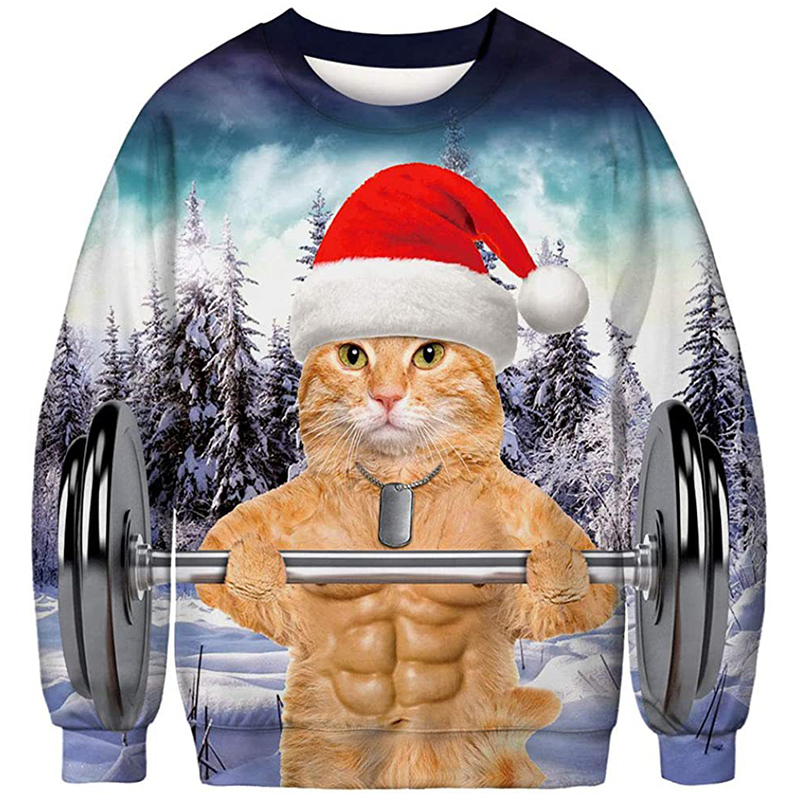 Men's Christmas 3D Long Sleeve Sweater Print Cartoon Muscle Christmas Cat Pattern Clothing, White;black
Men's Christmas 3D Long Sleeve Sweater Print Cartoon Muscle Christmas Cat Pattern Clothing, White;black
