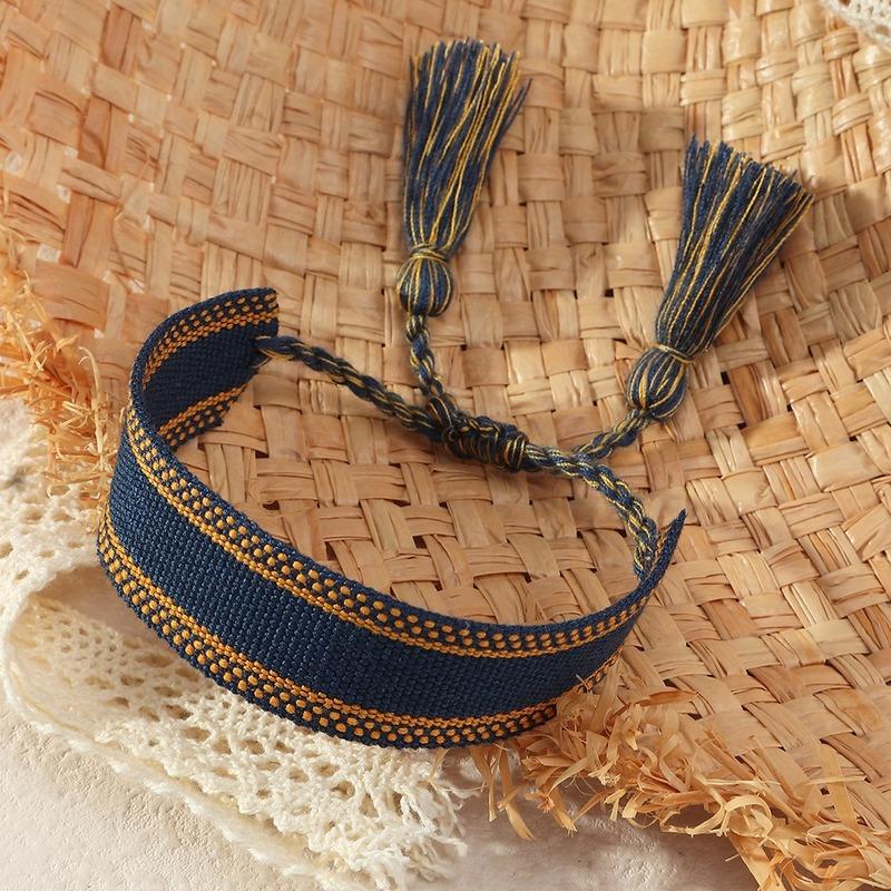 Tennis Retro Blue Fabric Bracelets For Women Men Unisex Lace Up Tassel Wrist Band Ribbon Woven Wrap Fashion Jewelry
Tennis Retro Blue Fabric Bracelets For Women Men Unisex Lace Up Tassel Wrist Band Ribbon Woven Wrap Fashion Jewelry