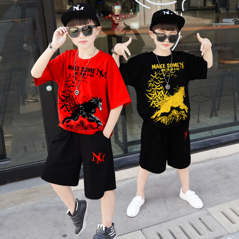 Boys Clothes Summer Casual Children Clothing Sets Short Sleeve loose T Shirt +Short Pants Kids Suit For Boys 8 12 Years, Black
Boys Clothes Summer Casual Children Clothing Sets Short Sleeve loose T Shirt +Short Pants Kids Suit For Boys 8 12 Years, Black