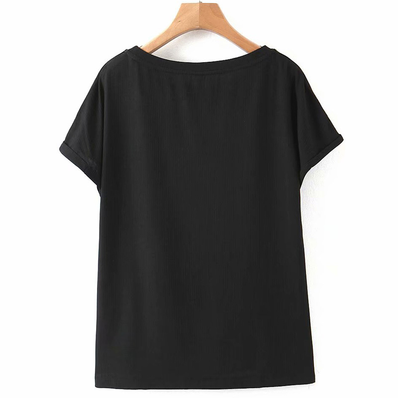 Round Neck Wild Black Fresh Loose Short Sleeve Simple Female T-shirt Elegant Chic Summer Women's Tops 210507