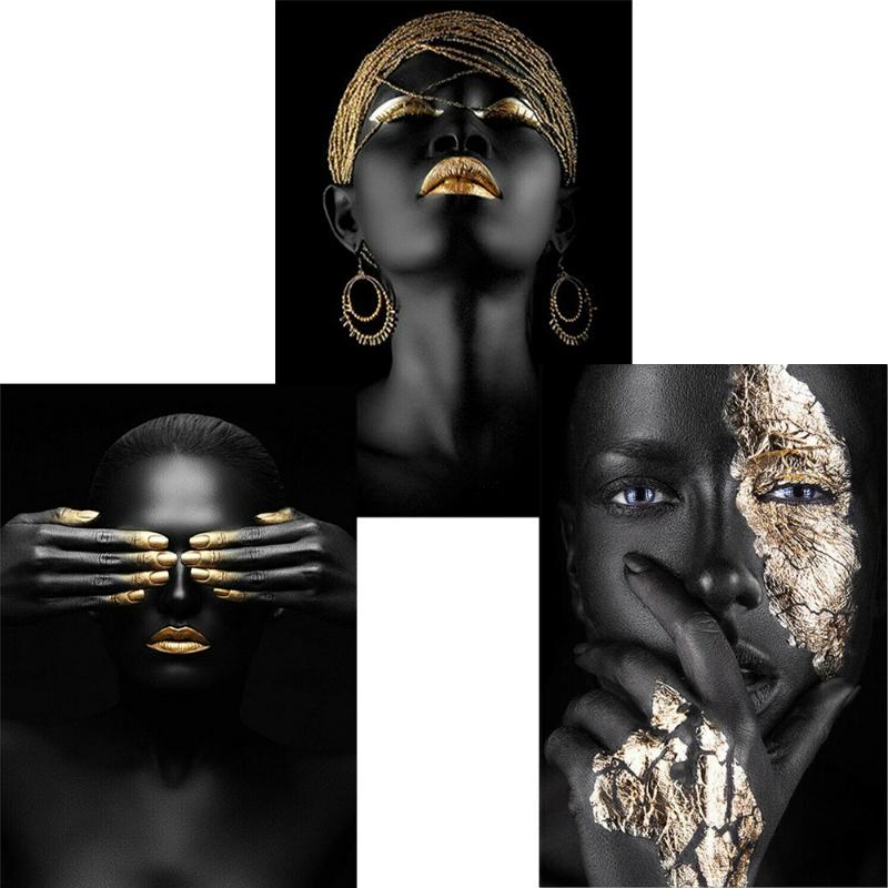 Paintings 1PC African Black Gold Modern Woman Wall Art Portrait Scandinavian Canvas Print Oil Painting Poster Picture Home Office Deco
Paintings 1PC African Black Gold Modern Woman Wall Art Portrait Scandinavian Canvas Print Oil Painting Poster Picture Home Office Deco