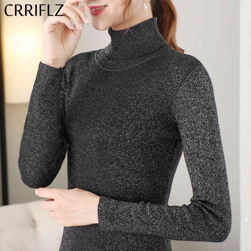 Autumn Winter Turtleneck Knitted Tight Sweater Women Solid Bright Silk Pullovers Cotton Office Lady CRRIFLZ 210520, Gray
Autumn Winter Turtleneck Knitted Tight Sweater Women Solid Bright Silk Pullovers Cotton Office Lady CRRIFLZ 210520, Gray