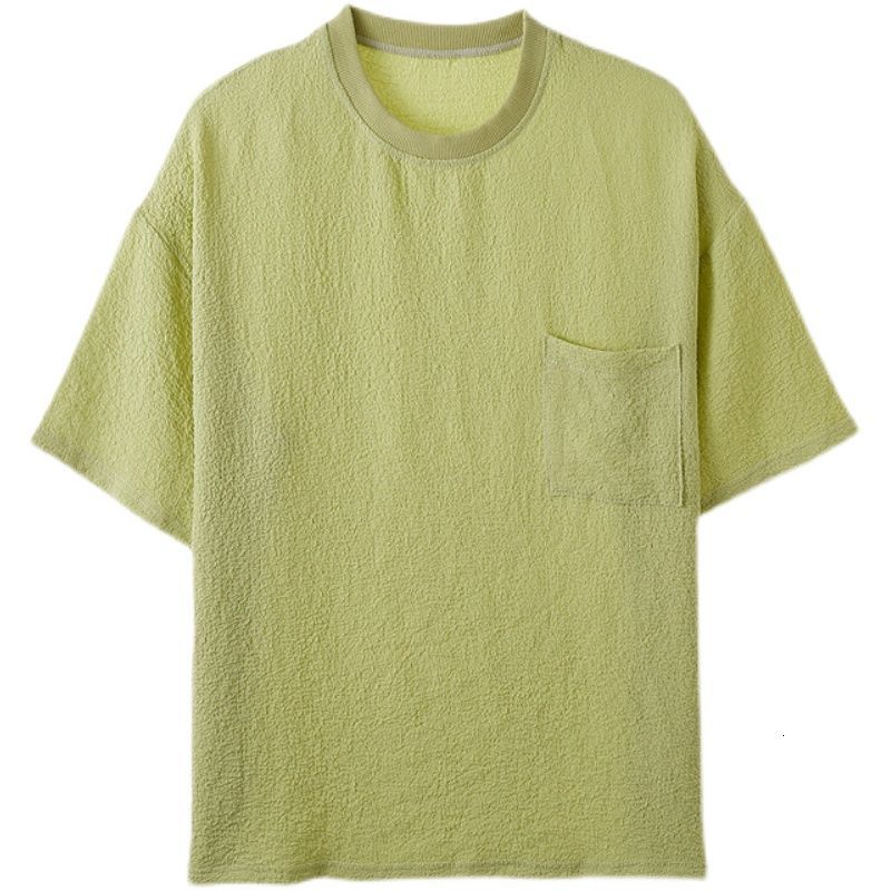 IEFB Summer Half Sleeve Fashion Minimalist Style Single Pocket T-shirt Men's Loose Round Neck Casual Tops Loose Big Size 9Y7378 210524