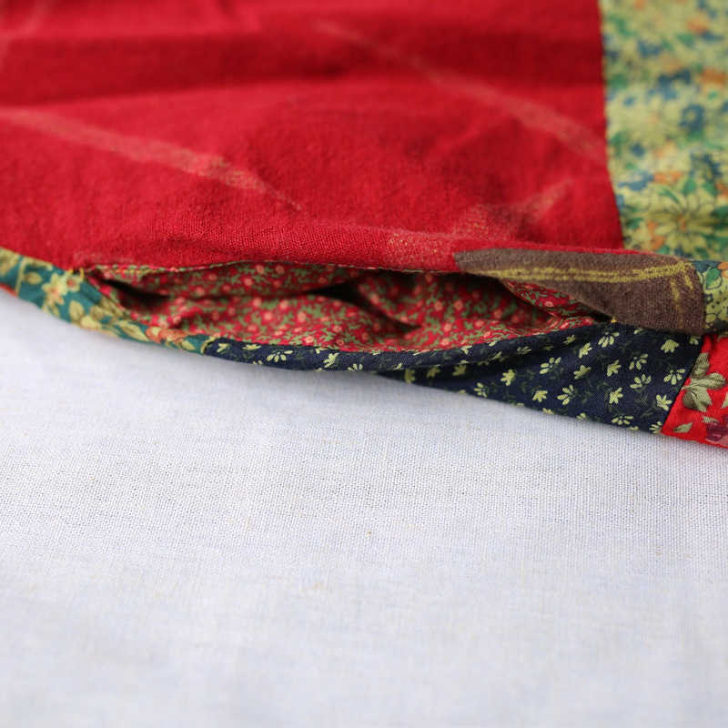 Johnature Women Print Floral Trench Vintage Coats Autumn Stand Long Sleeve Loose Chinese Style Cotton Linen Coat 210820