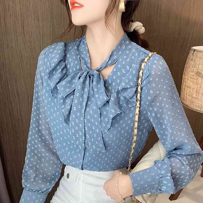 Autumn Long Sleeve Ruffles V-Neck Dot Chiffon Blouse Shirt Tops Women Blouse Women Blusas Mujer De Moda Women Blouses D581 210602, Blue
Autumn Long Sleeve Ruffles V-Neck Dot Chiffon Blouse Shirt Tops Women Blouse Women Blusas Mujer De Moda Women Blouses D581 210602, Blue