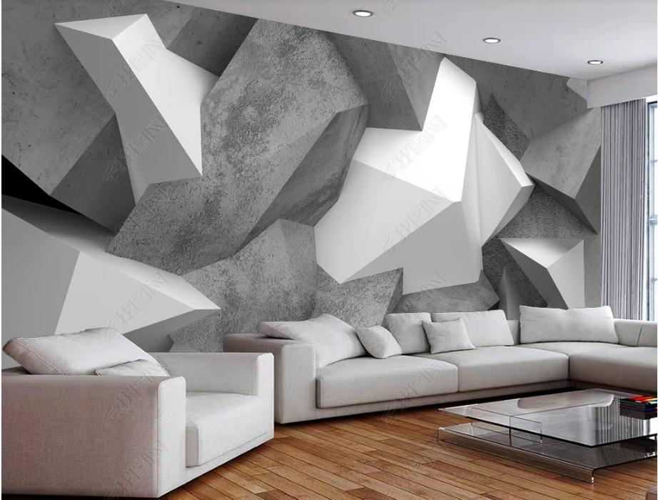 Space three-dimensional cement board special-shaped building wallpapers background wall