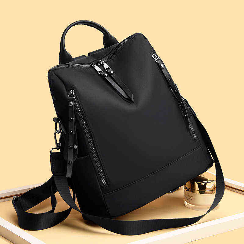 2020 new double shoulder bag women's nylon water proof Oxford cloth leisure travel outdoor women's backpack student school bag Y1105