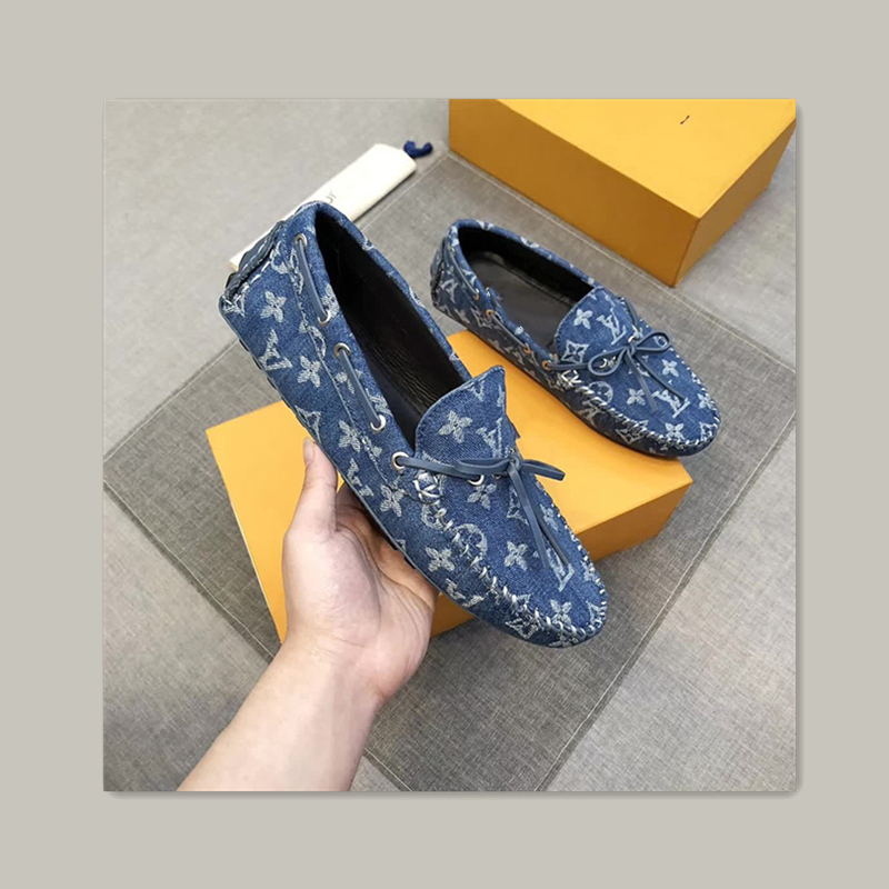 2021Top Quality Formal Dress Shoes For Gentle Men Blue Denim Genuine Shoess Men…