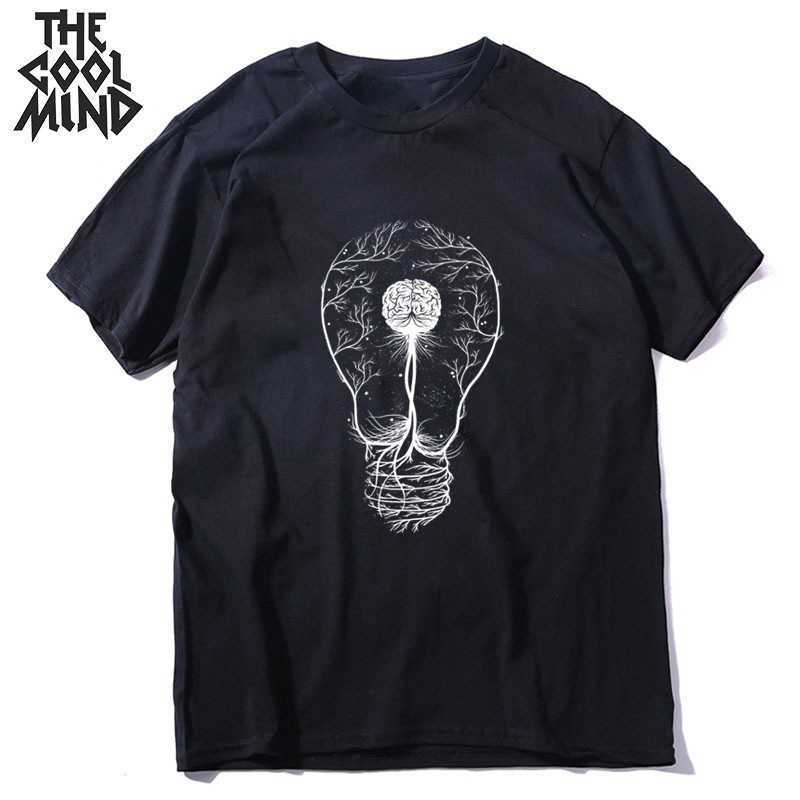 COOLMIND pure cotton short sleeve funny cool men T shirt casual o-neck loose tshirt streetwear t-shirt tee shirts tops 210629