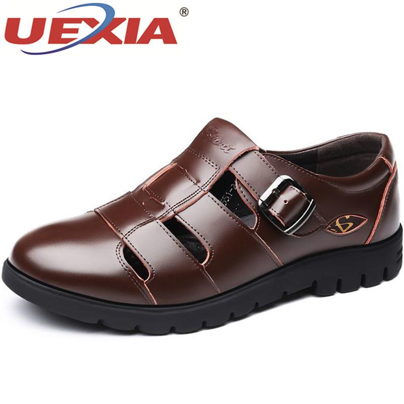 Sandals UEXIA Summer Mature Men Leather For Breathable High Black Dress Shoes Sandalias Big Size 38-47
Sandals UEXIA Summer Mature Men Leather For Breathable High Black Dress Shoes Sandalias Big Size 38-47
