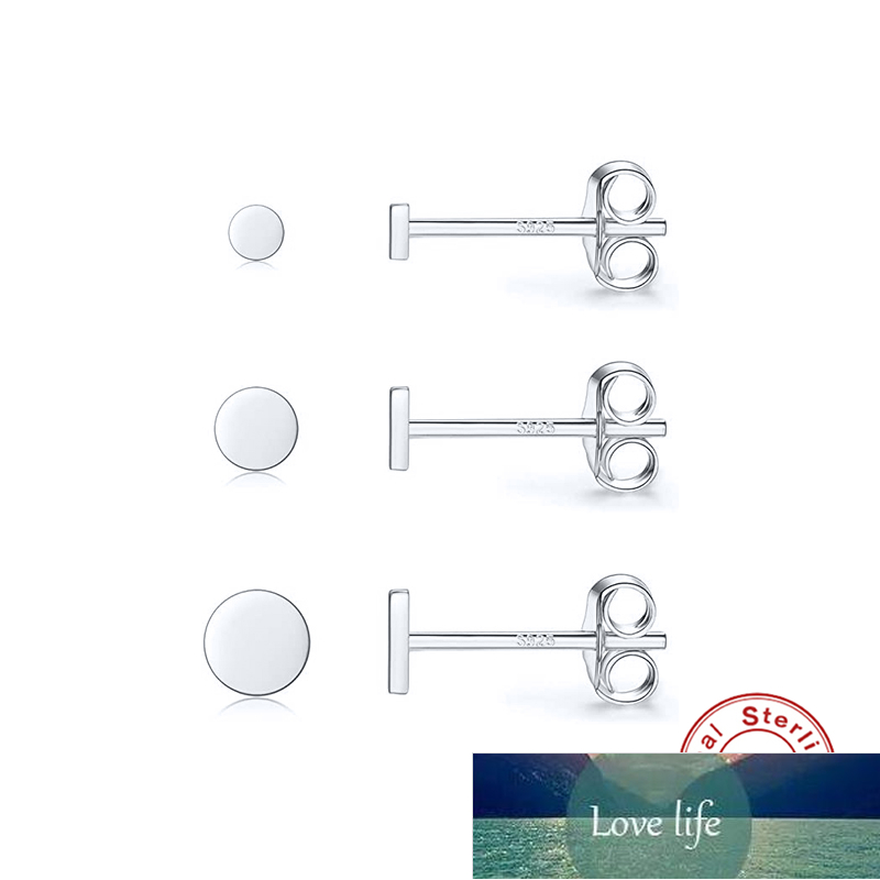 CANNER 3 Pcs Real 925 Sterling Silver Small Cute Simple Stud Earrings For Women Piercing Earring Earings Jewelry Pendientes
