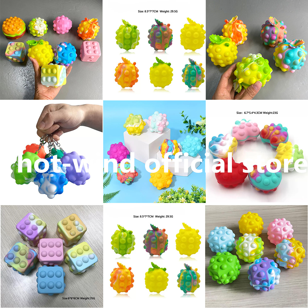 DHL 3D Fidget Toys Bubble Ball Simple Dimple Fidgets Balls Decompression Push Bubbles Keychain Squeeze Squishy Toy Special Needs Stress Reliever Gifts
DHL 3D Fidget Toys Bubble Ball Simple Dimple Fidgets Balls Decompression Push Bubbles Keychain Squeeze Squishy Toy Special Needs Stress Reliever Gifts