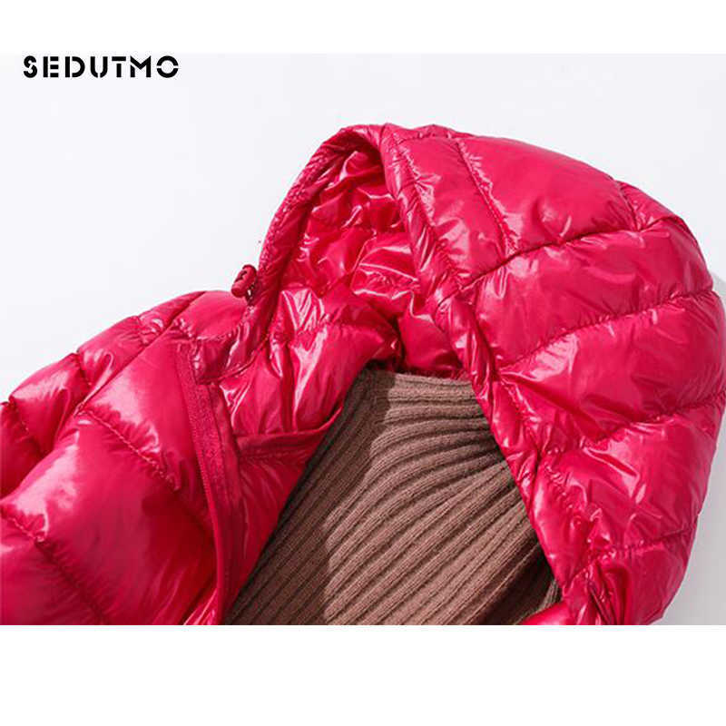 SEDUTMO Winter Ultra Light Long Womens Down Jackets Plus Size 7XL Duck Down Coat Puffer Jacket Slim Hooded Parkas ED621 210819