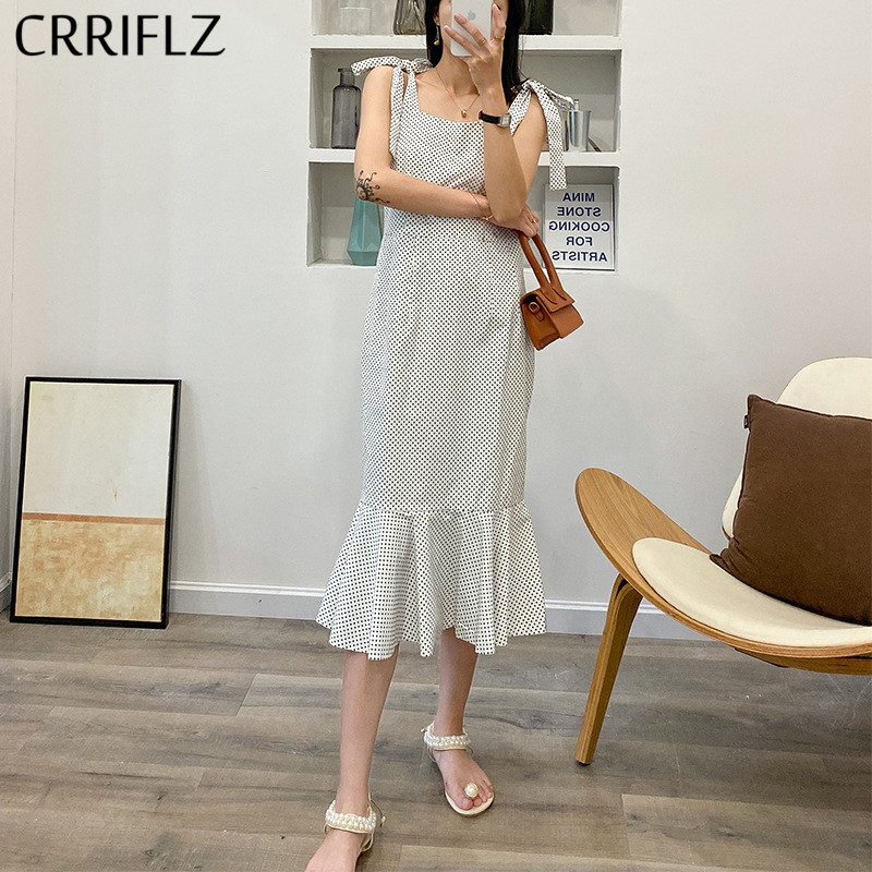 Summer Dot Spaghetti Strap Dress Women Sleeveless Casual Square Collar High Wasit Trumpet / Mermaid CRRIFLZ 210520, Black
Summer Dot Spaghetti Strap Dress Women Sleeveless Casual Square Collar High Wasit Trumpet / Mermaid CRRIFLZ 210520, Black