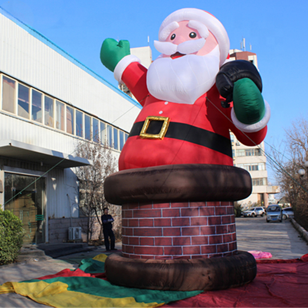 Giant Inflatable Santa Claus For Christmas gathering Decoration, Father man Climbing from chimney