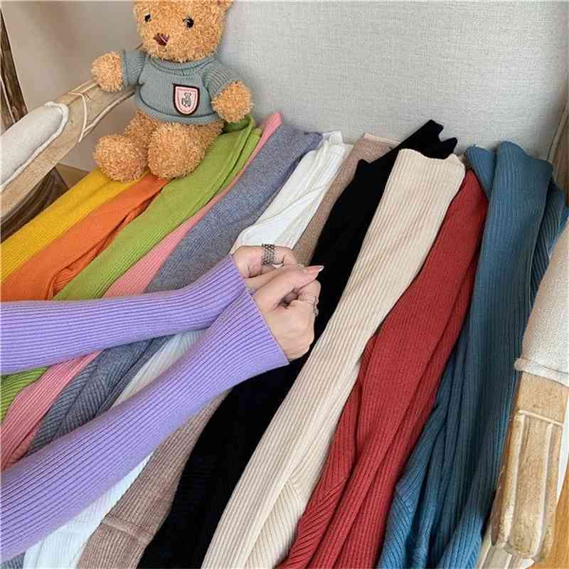 Women Sweaters Autumn Winter Turtleneck Long Sleeve Slim Pullover Knitted Casual Soft Warm Pull Femme Tight Jumper 210522