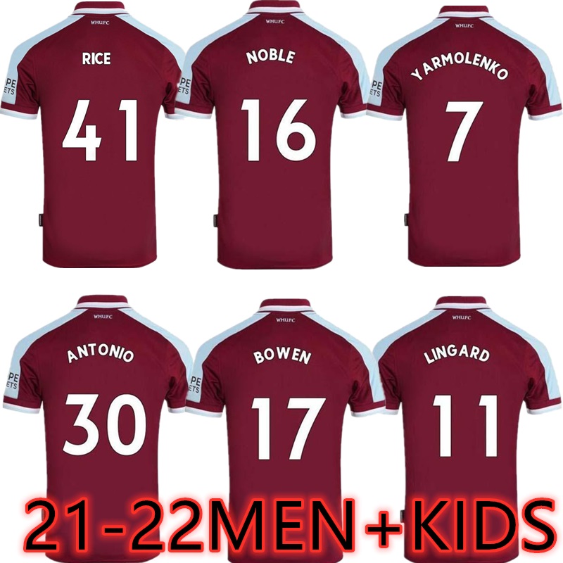 21/22 WEST soccer jersey 2021 2022 LINGARD HAM ANDERSON UNITED RICE NOBLE football shirt men + kids kit, Black
21/22 WEST soccer jersey 2021 2022 LINGARD HAM ANDERSON UNITED RICE NOBLE football shirt men + kids kit, Black