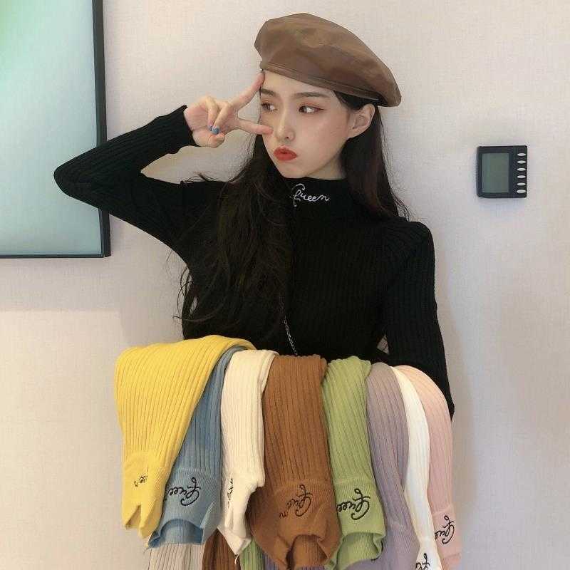 Fall Winter Women Pullovers Sweater Knitted Elastic Casual Jumper Fashion Letter Embroidery Turtleneck Warm Slim Female Sweaters 210526, Apricot
Fall Winter Women Pullovers Sweater Knitted Elastic Casual Jumper Fashion Letter Embroidery Turtleneck Warm Slim Female Sweaters 210526, Apricot