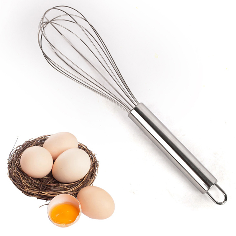 Stainless Steel Balloon Wire Whisk Tools Blending Whisking Beating Stirring Egg Beater Durable 4 Sizes 6-inch/8-inch/10-inch/12-inch Hand held JY0352