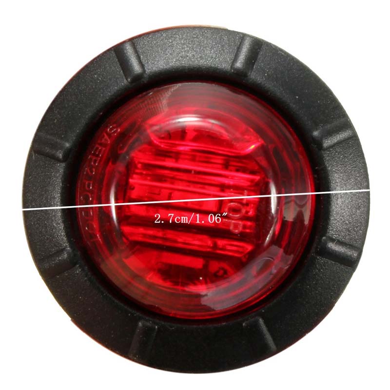 Vehicle LED Light Truch Bulb Boat Bulbs 12V/24V 3LED 3/4" Round Trailer Side Marker Lamps For Trucks Clearance Lights Truck Turn Signal Lamp