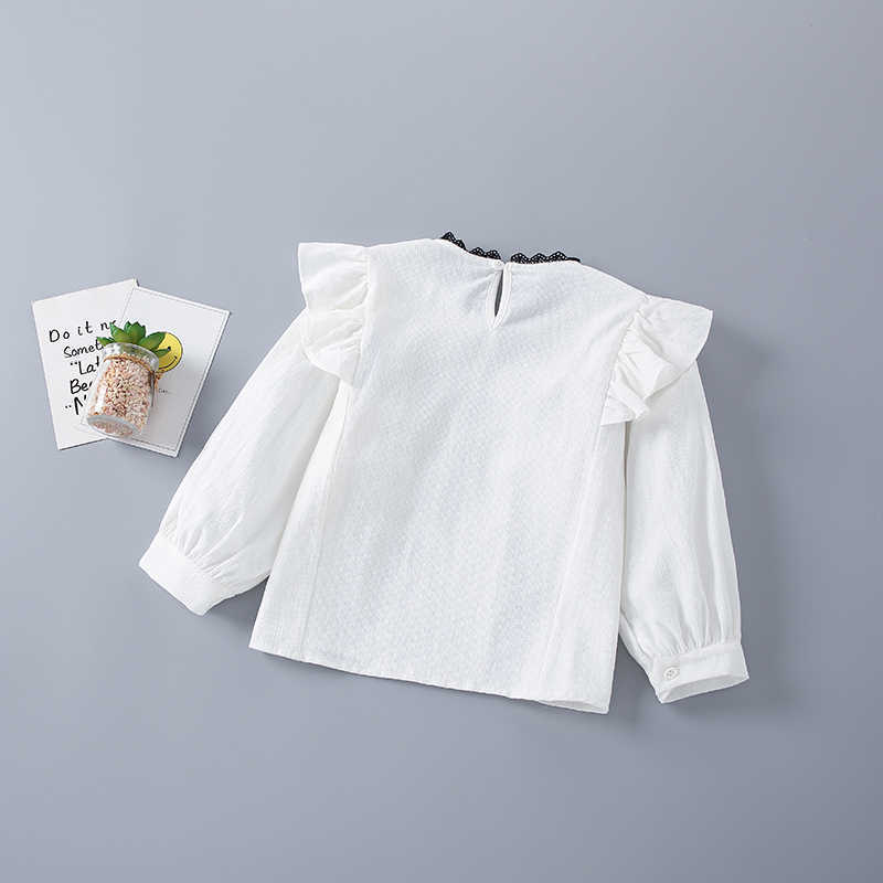 2-7 Years High Quality Spring Girl Clothing Set Fashion Casual Lace Shirt + Denim Skirt Kid Children Girls 210615