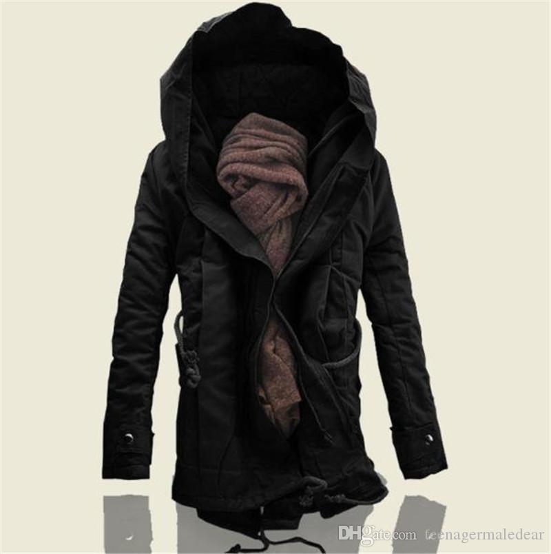 Winter Plus Size Long Mens Coats Designer Solid Color Long Sleeve Hooded Mens Outerwears Fashion Cotton Loose Male Clothing, Black
Winter Plus Size Long Mens Coats Designer Solid Color Long Sleeve Hooded Mens Outerwears Fashion Cotton Loose Male Clothing, Black