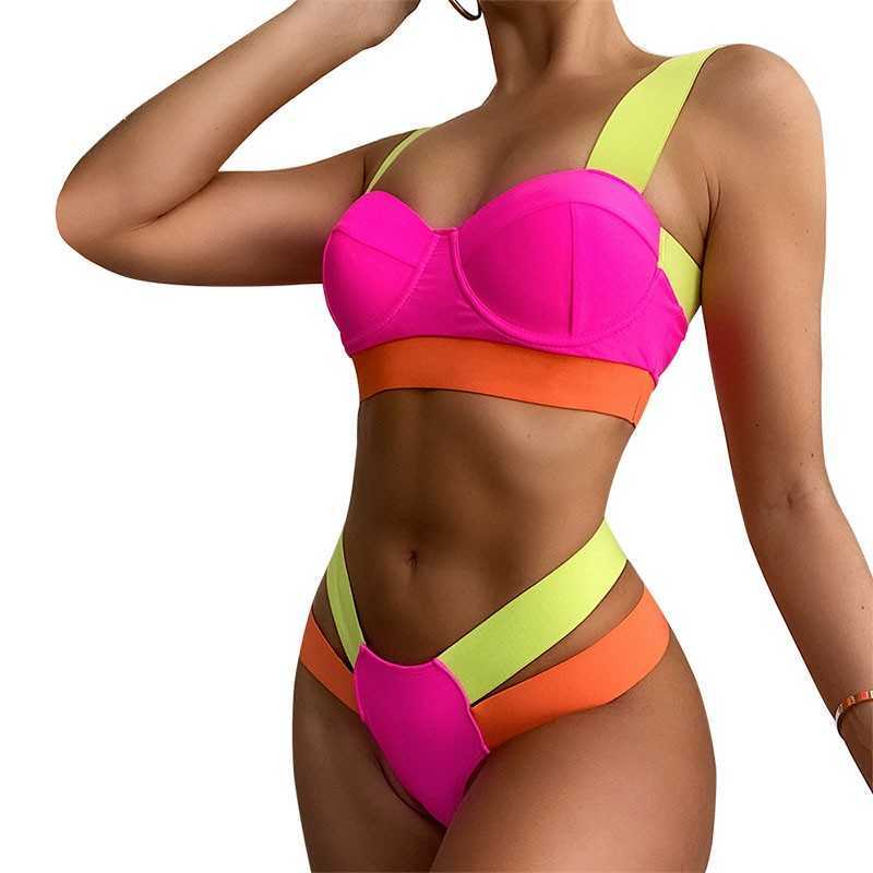 Fashion Patchwork Color Sexy Swimsuit Bikini Women Summer Push Up Low Waist Swimming Bathing Wear Ladies Beach Biquini 210608, Black
Fashion Patchwork Color Sexy Swimsuit Bikini Women Summer Push Up Low Waist Swimming Bathing Wear Ladies Beach Biquini 210608, Black