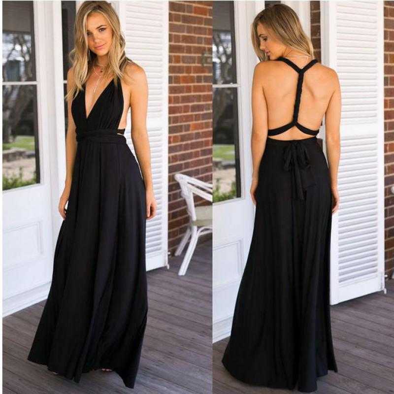 Arrival Sexy Women Multiway Wrap Rope Cross Bandage Dress Halter Long Party Bridesmaids Infinity Robe 210527